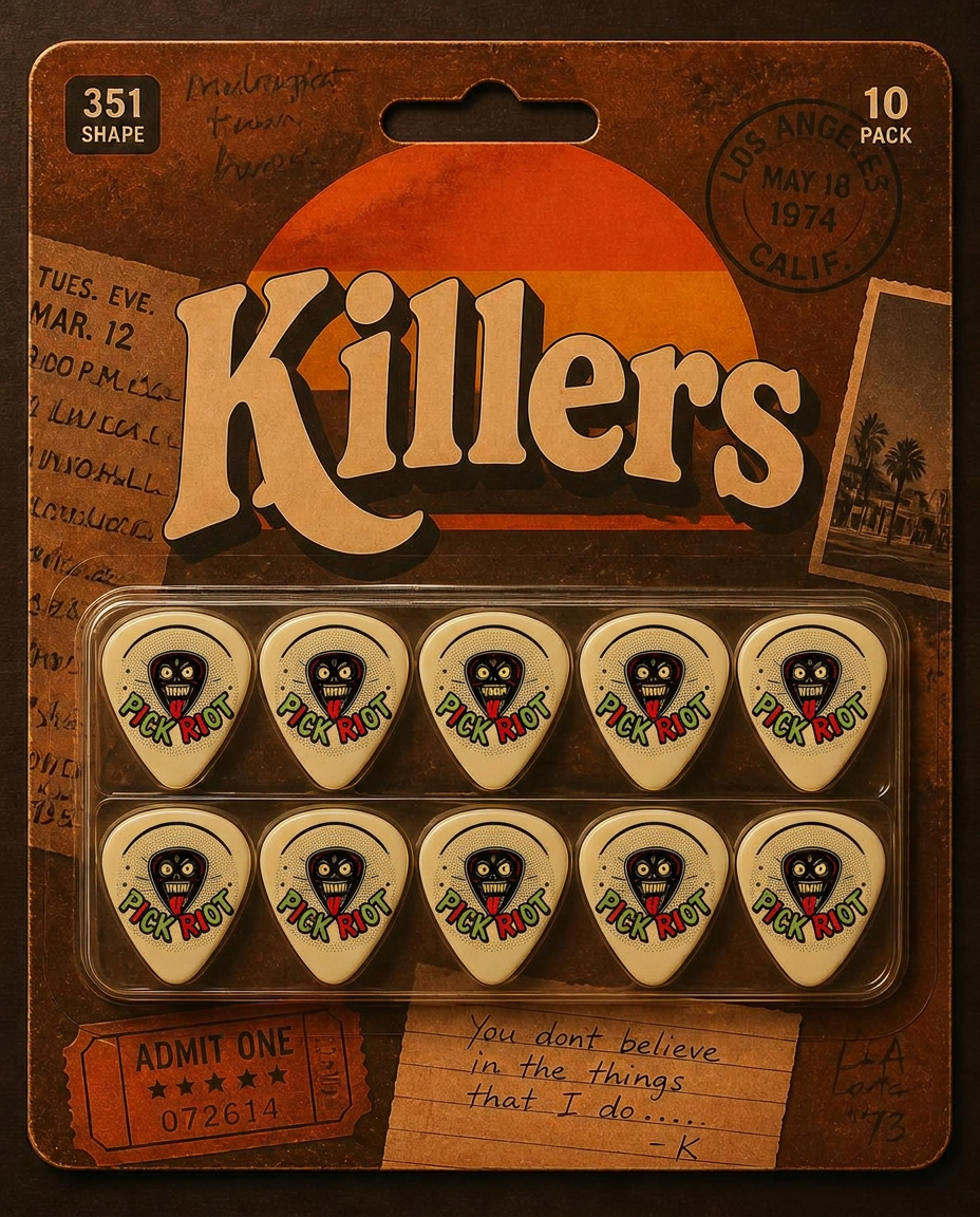 Killers guitar pick blister pack