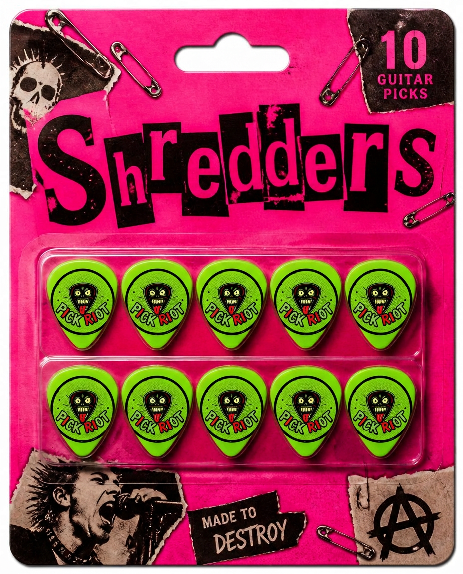 Shredders guitar pick blister pack
